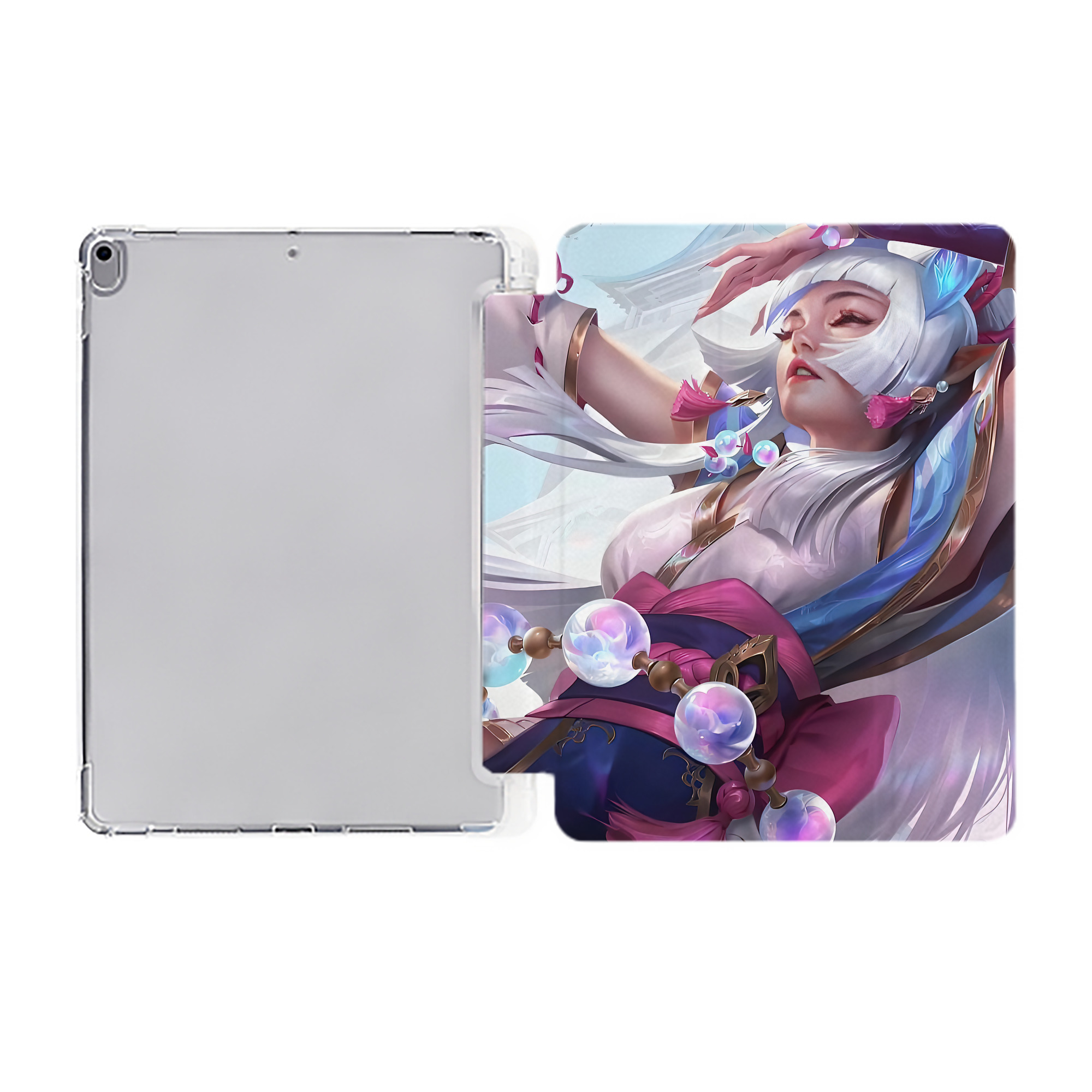 （画像用） リーグ・オブ・レジェンド League of Legends LOL IPad ケース ペン収納付き 三つ折りスタンド PUレザー×シリコン 対応機種9.5/10.5/10.9インチ